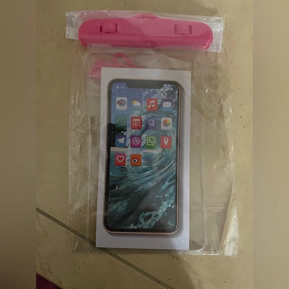 Pink Waterproof Phone Case PVC NEW